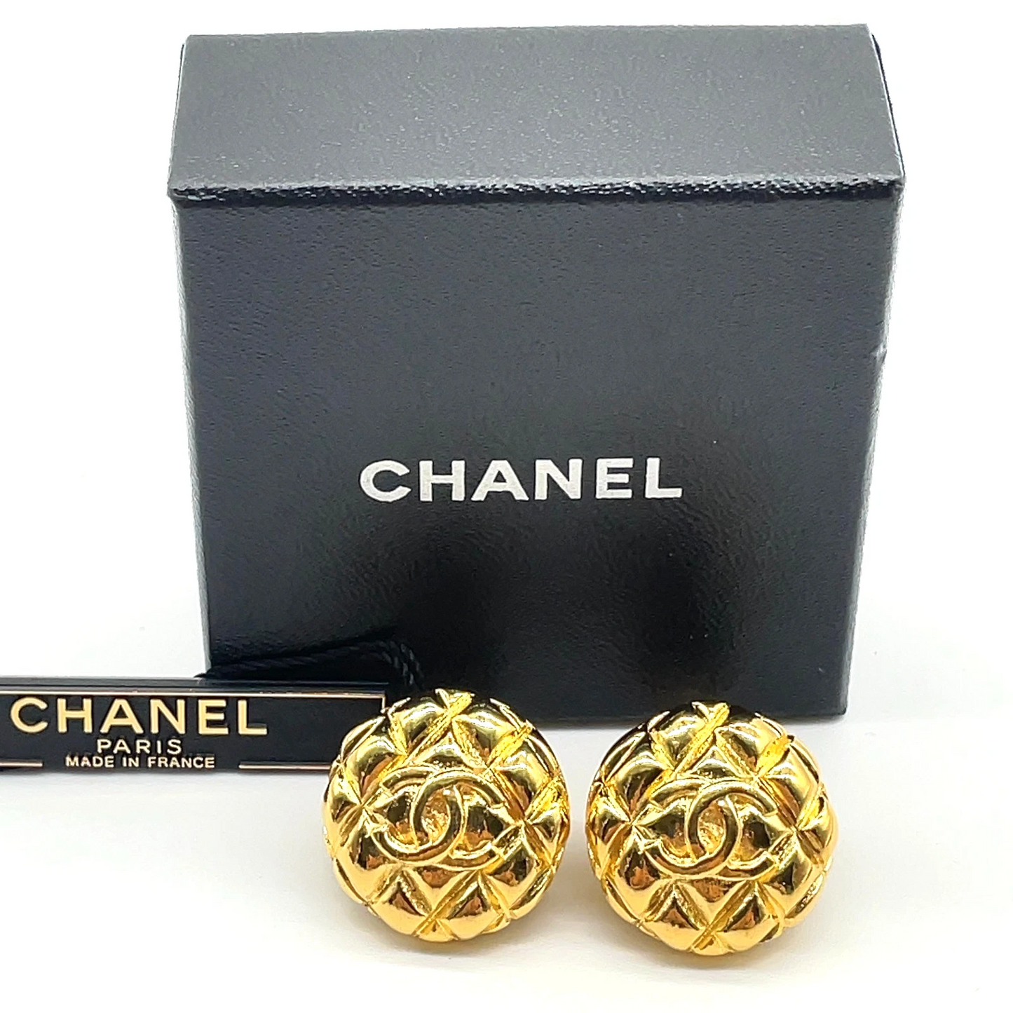 Chanel Matelassé “Melon Pan” Coco Mark Earrings
