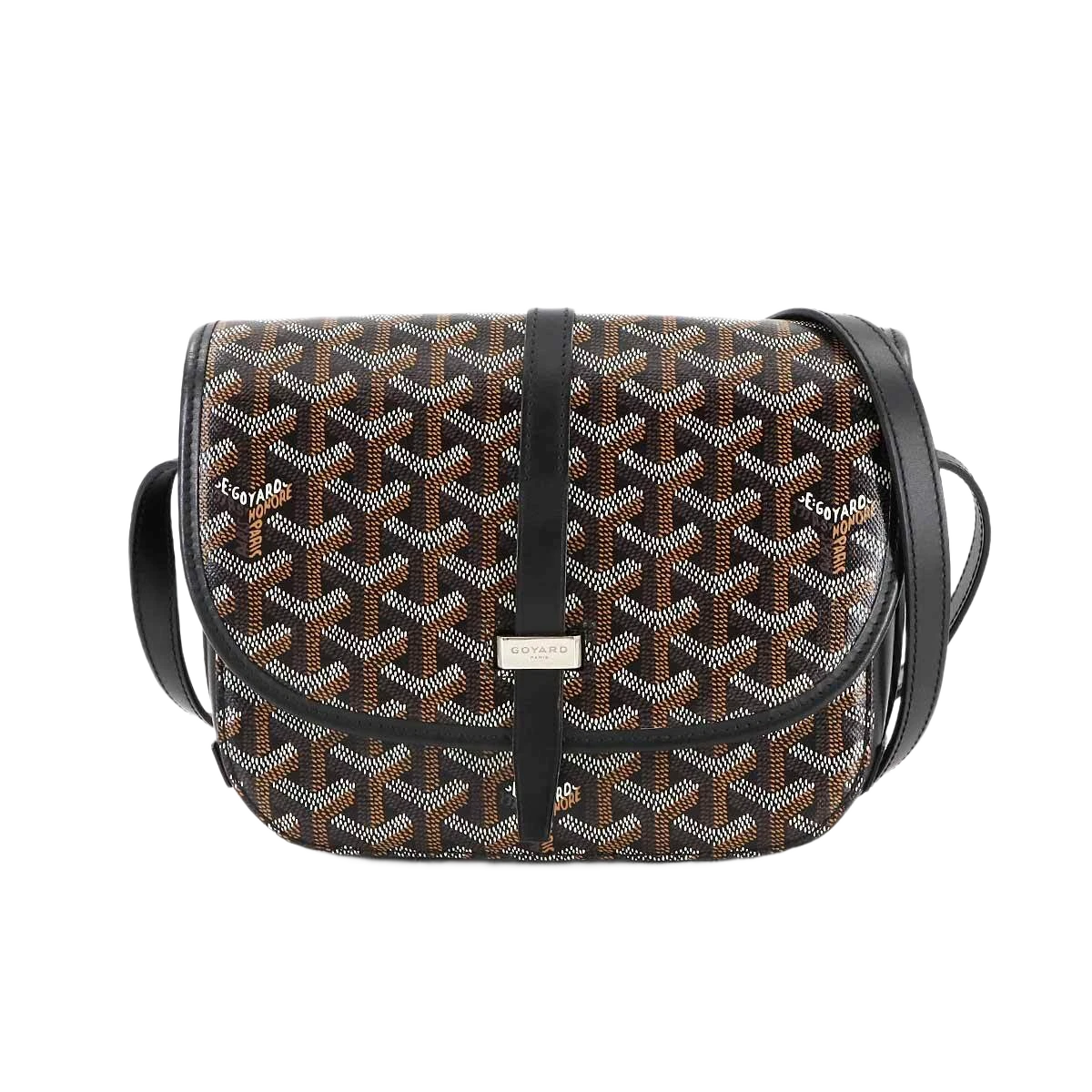 GOYARD Belvedere PM Shoulder Bag PVC Leather Black Purse