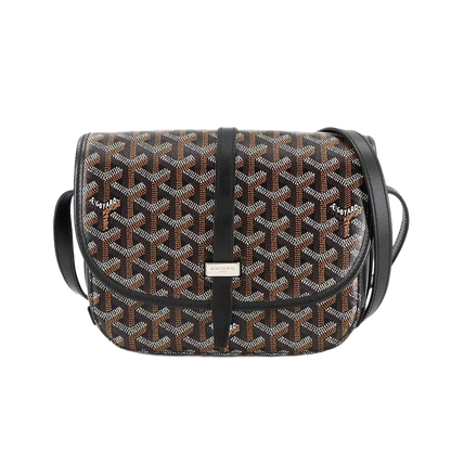 GOYARD Belvedere PM Shoulder Bag PVC Leather Black Purse