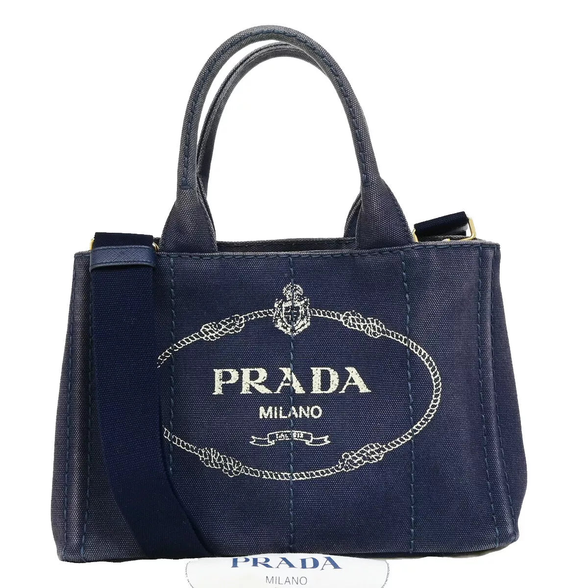 PRADA Logo CANAPA 2Way Shoulder Handbag