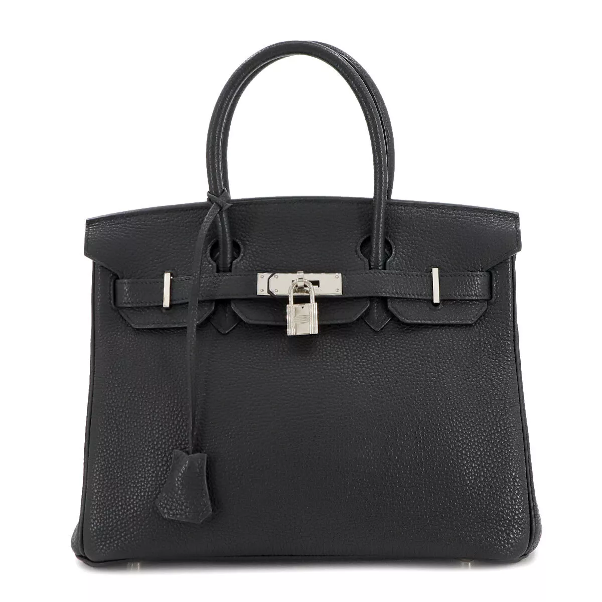 HERMES Birkin 30 Hand Bag Togo Leather Black Purse