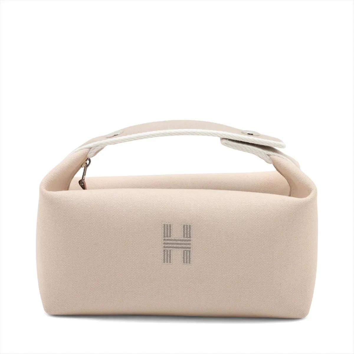 Hermès Brid-A-Brac PM Handbag in Beige Canvas with Silver-Tone Hardware