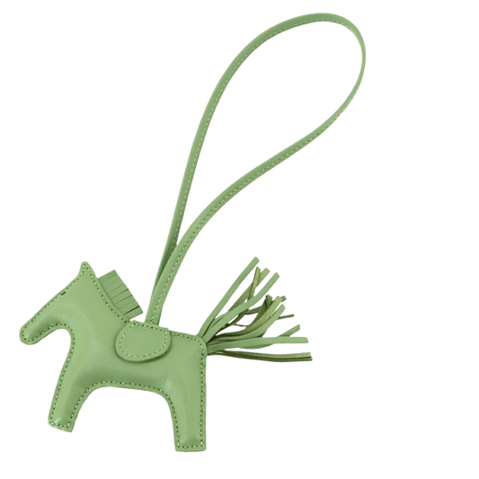 HERMES Rodeo PM Bag Charm Agneau Milo Swift Leather Vert Criquet