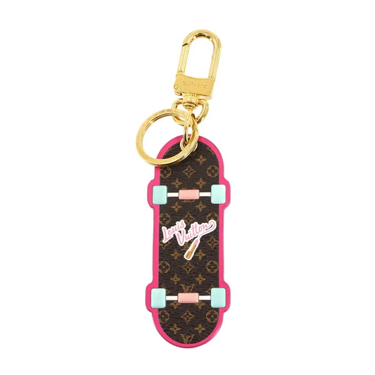 LOUIS VUITTON Monogram Skateboard Bag Charm Key Holder Brown