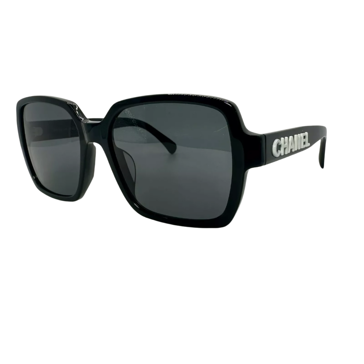 CHANEL Sunglasses Black With White Logo CH5408 C.1026/S4
