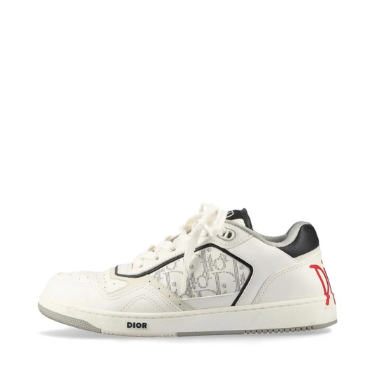Dior x Sean Stussy B27 Leather Sneakers 41 Men's White Oblique Shoelaces