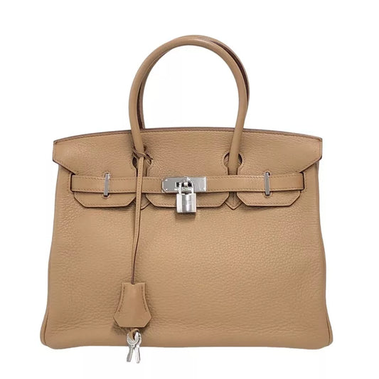 HERMES Birkin 30 Handbag In Tabak Camel Taurillon Clemence Leather