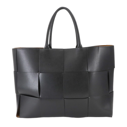 BOTTEGA VENETA Intrecciato Large Arco Tote Bag Leather Black Purse