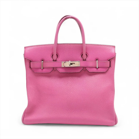 Hermès Haut à Courroies 28 Coromandel Pink Silver Metal Fittings J Stamp 2006