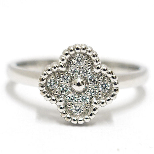 Van Cleef & Arpels K18WG Sweet Alhambra Diamond Ring