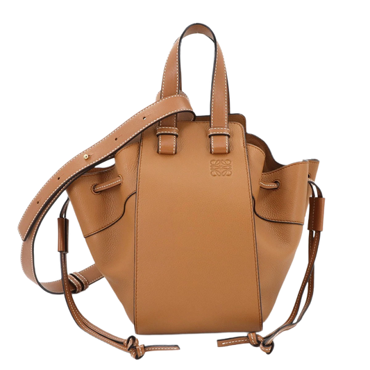 LOEWE Hammock Drawstring Small Hand Shoulder Bag Leather Brown Purse