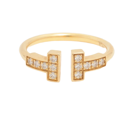 Tiffany T Wire Diamond Ring 750 (YG) 2.6g