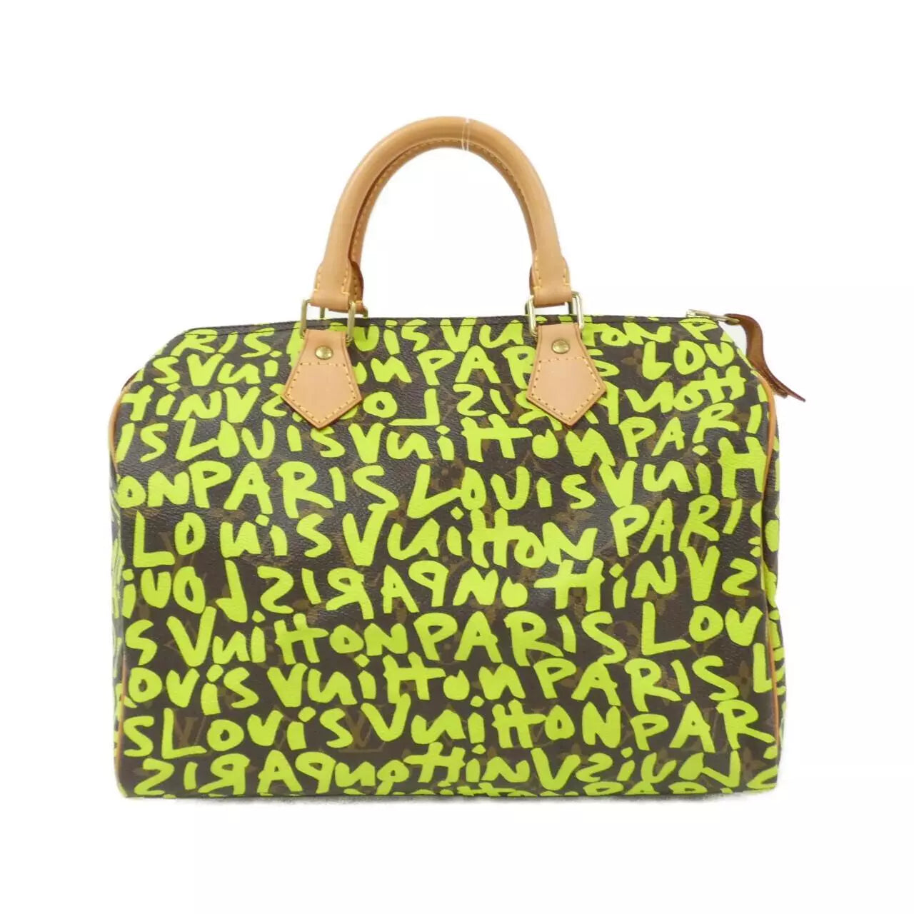 Authentic Louis Vuitton Monogram Graffiti Stephen Speedy 30cm Boston Bag