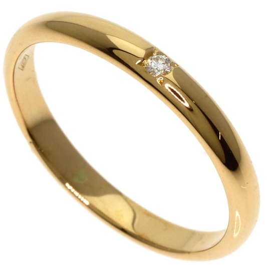 CARTIER Classic Wedding 1P Diamond Ring K18 Yellow Gold Ladies