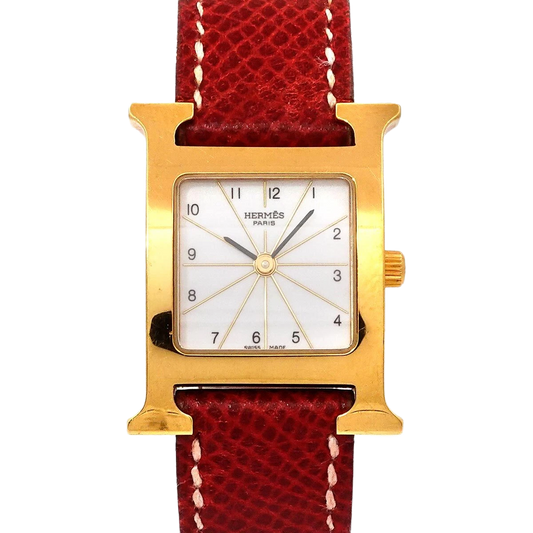 HERMES H Watch HH1 201 Quartz White Dial Ladies Watch