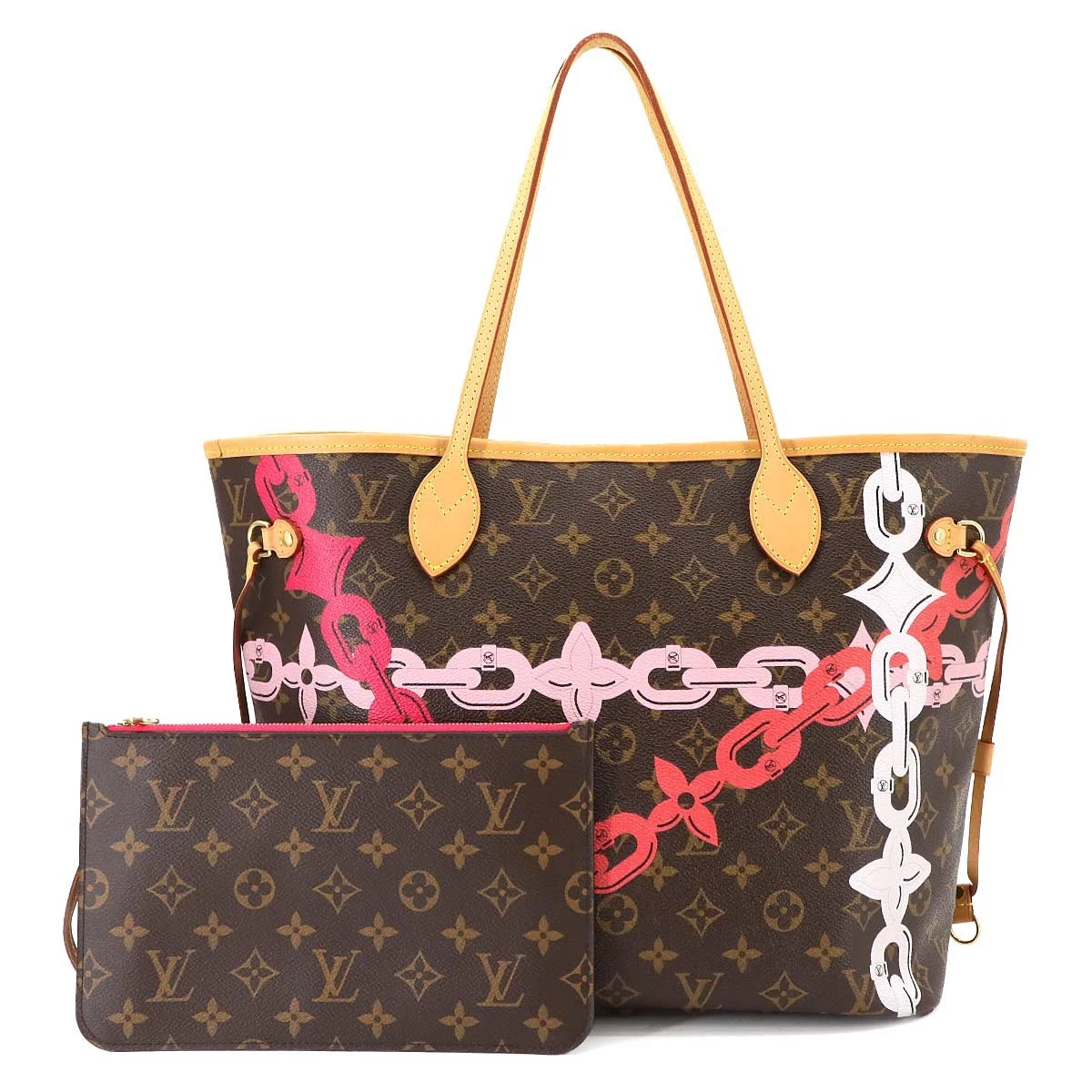 Louis Vuitton Neverfull MM in Monogram Canvas with Fuchsia Interior
