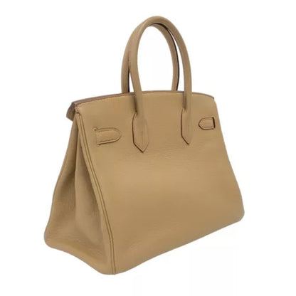 HERMES Birkin 30 Handbag In Tabak Camel Taurillon Clemence Leather