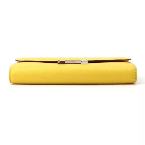 Authentic Hermes Constance to Go Wallet in Epsom Leather, Jaune de Naples