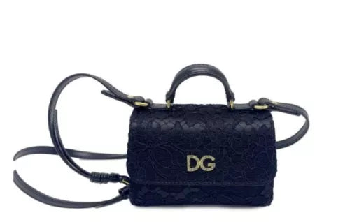 Dolce & Gabbana Lace Logo Mini Shoulder Bag