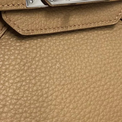 HERMES Birkin 30 Handbag In Tabak Camel Taurillon Clemence Leather