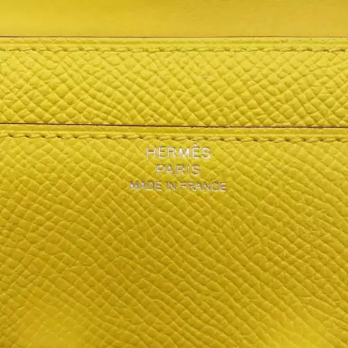 Authentic Hermes Constance to Go Wallet in Epsom Leather, Jaune de Naples