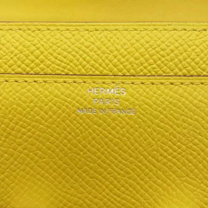 Authentic Hermes Constance to Go Wallet in Epsom Leather, Jaune de Naples