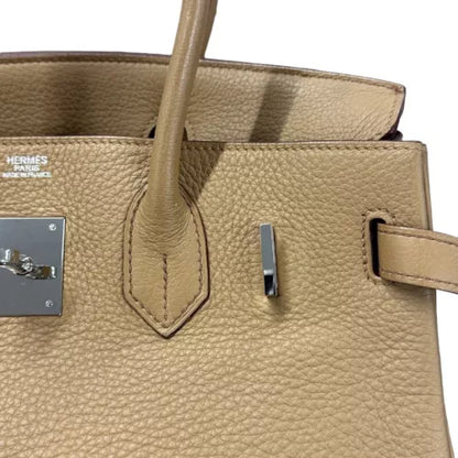 HERMES Birkin 30 Handbag In Tabak Camel Taurillon Clemence Leather