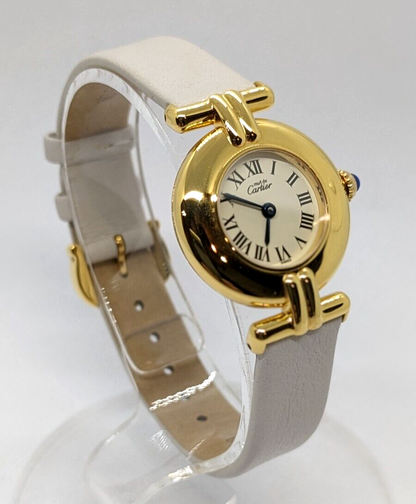 Cartier Must Colisee Roman Index Watch Wristwatch SM Women's White Dial