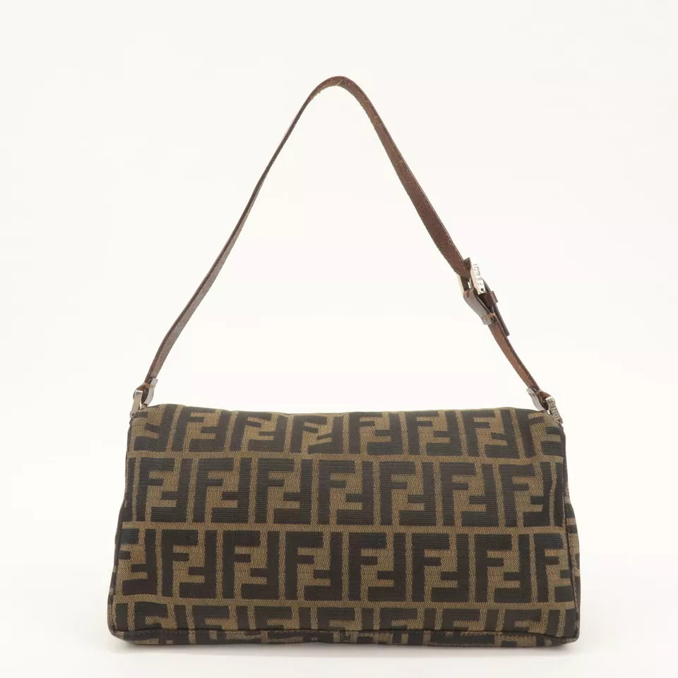 FENDI Zucca Canvas Leather One-Shoulder Bag