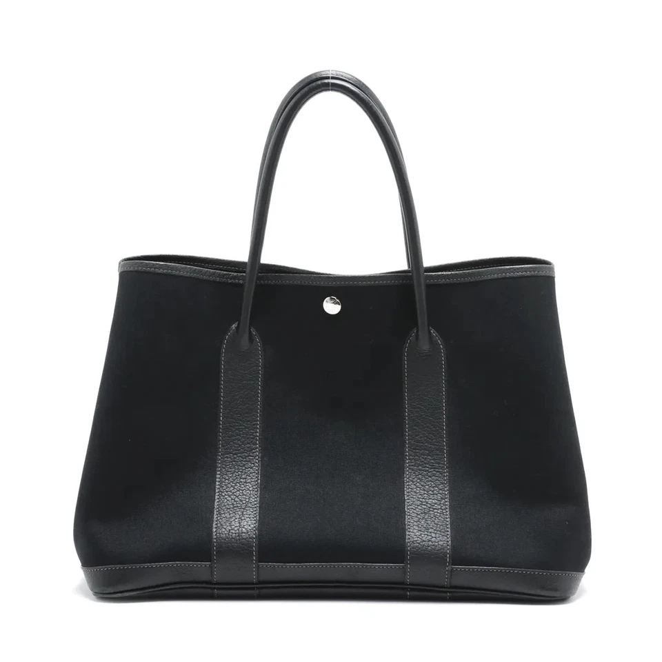 Hermès Garden Party 36 PM Twal Officie x Negonda Black Silver Metal Fittings J Stamp