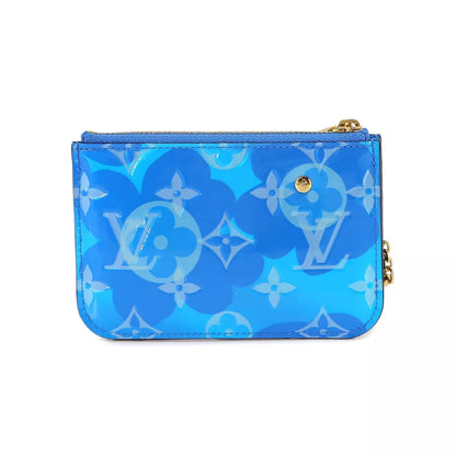 LOUIS VUITTON Vernis Pochette Cles Coin Case Purse Blue