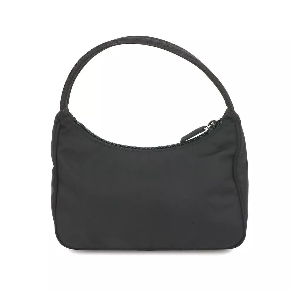 Auth PRADA Mini Nero Hand Bag In Nylon Black