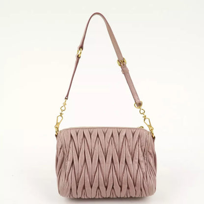 MIU MIU Logo Leather Matelasse Chain Shoulder Bag