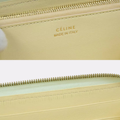 CELINE Logo Around Zipper Long Wallet – Light Green Leather