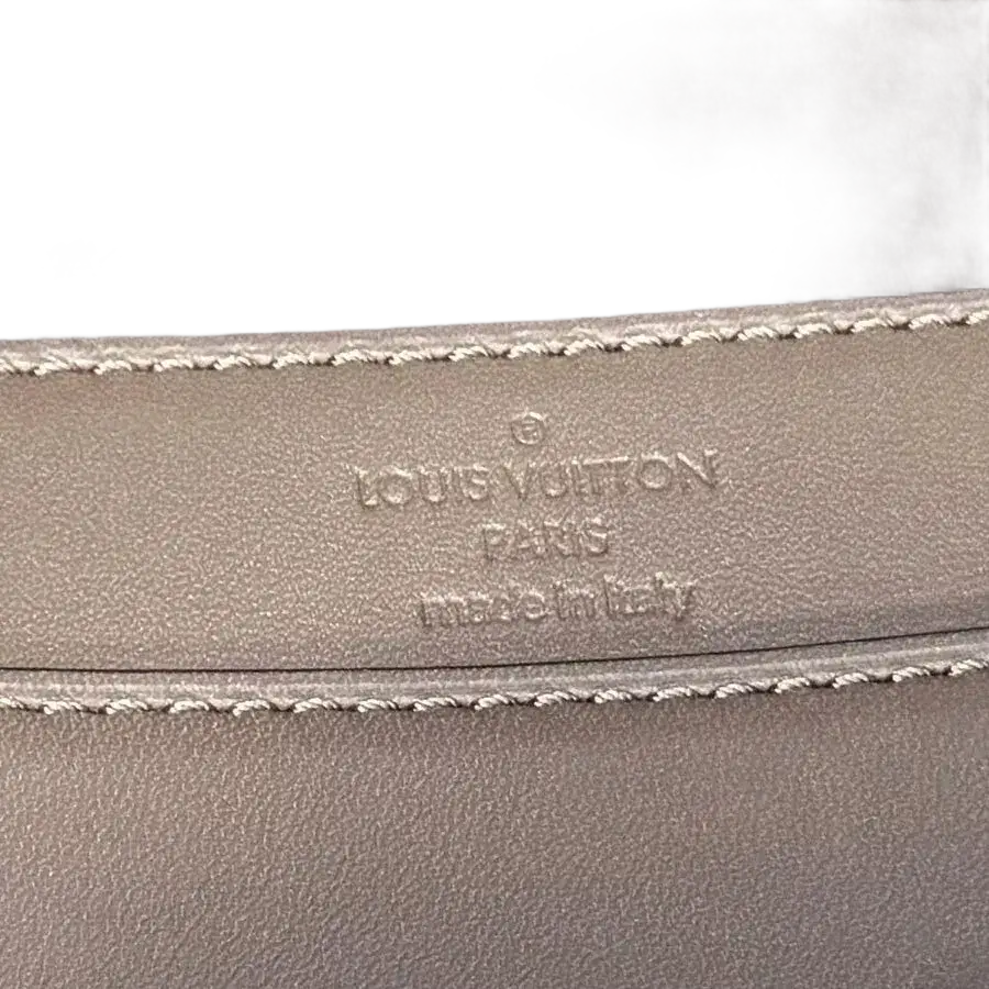 Auth LOUIS VUITTON Pochette Louise GM Chain Shoulder Bag Khaki/Gold