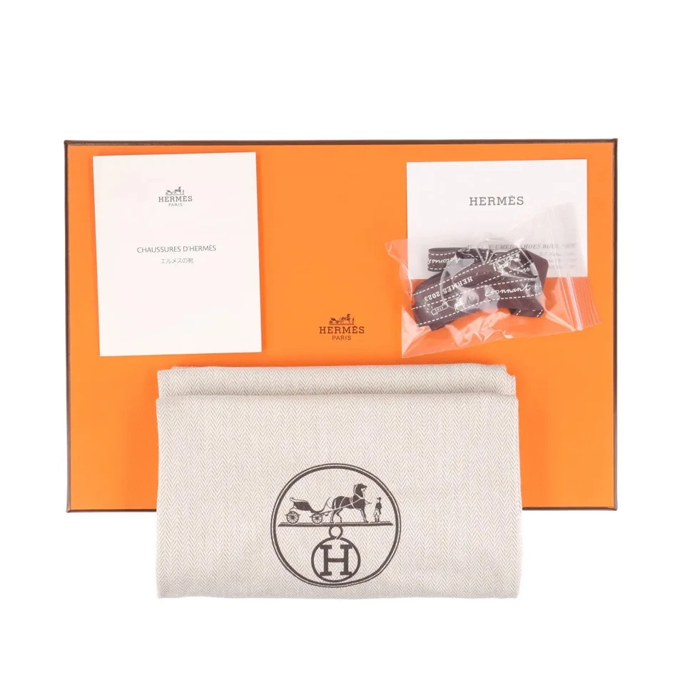 Hermès Oz Leather Mule 38 Ladies' Black Kelly Metal Fittings