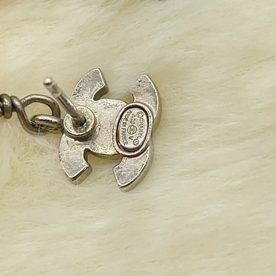 Chanel Coco Mark Swing Pearl & Rhinestone Earrings