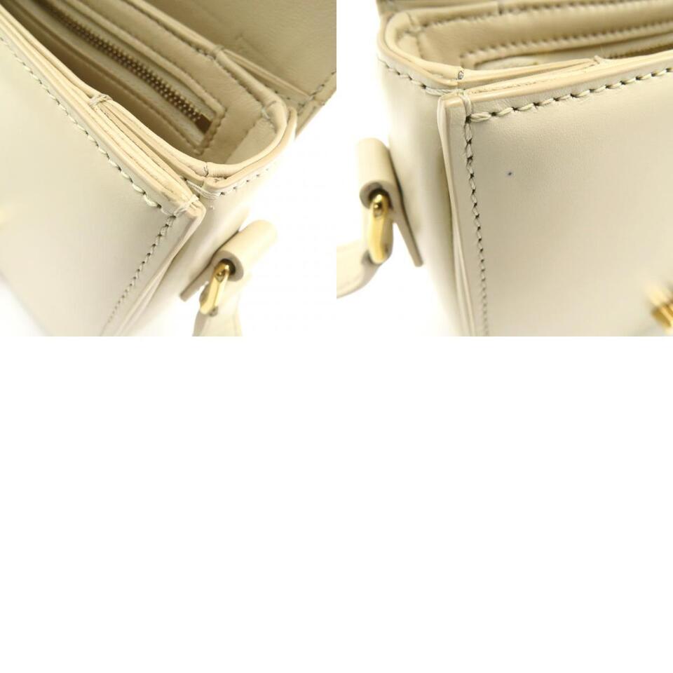 CELINE Soiree Shoulder crossbody hand Bag leather Beige Used