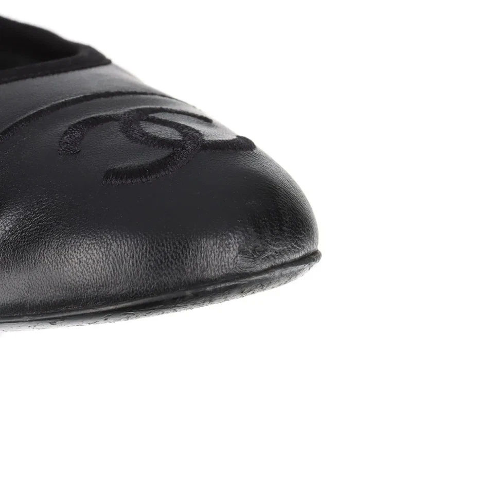 Chanel Coco Mark Matelasse 24S Leather Pumps 38 Ladies' Black Strap Mary