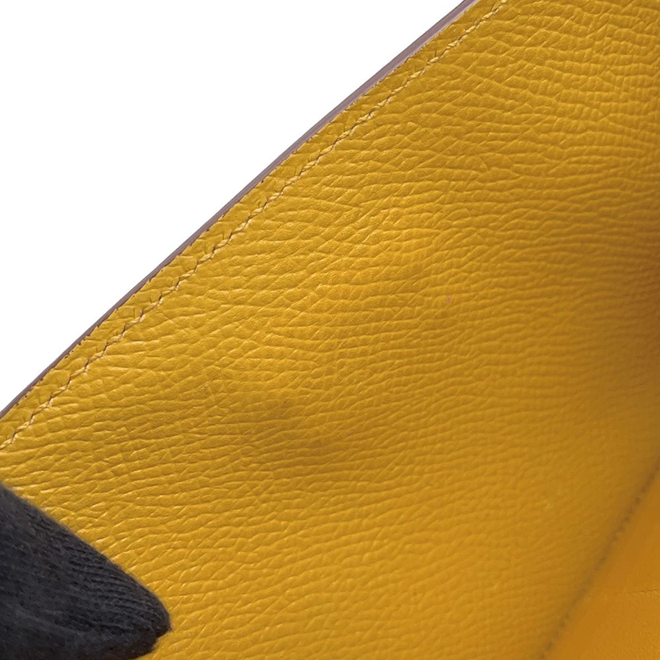 HERMES Kelly wallet long Epsom Jaune Ambre