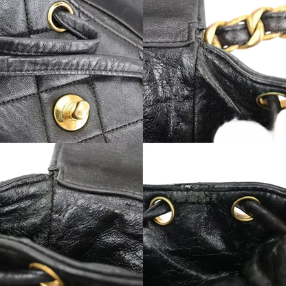 CHANEL CC Logo Matelasse Chain Backpack Bag – Black Leather