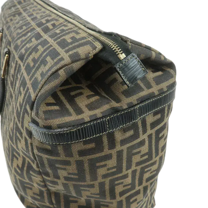 FENDI Zucca Canvas Leather Boston Bag