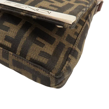 FENDI Zucca Canvas Leather One-Shoulder Bag
