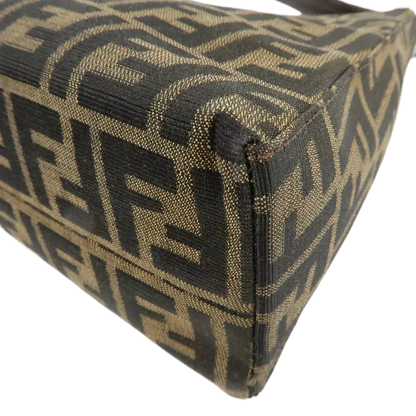 FENDI Zucca Canvas Leather One Shoulder Bag