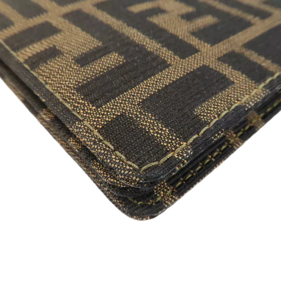 FENDI Zucca Canvas Leather Shoulder Bag