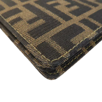 FENDI Zucca Canvas Leather Shoulder Bag