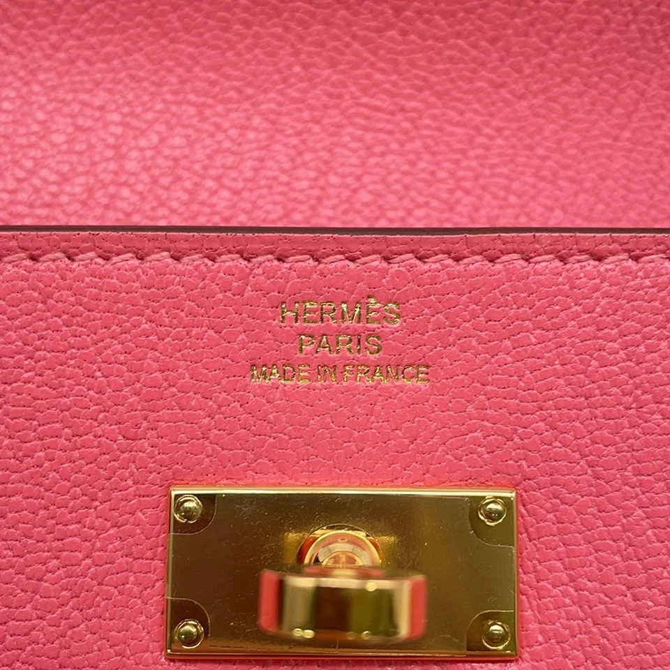 HERMES Kelly Wallet Long Chevre Myzore Goatskin Rose Lipstick