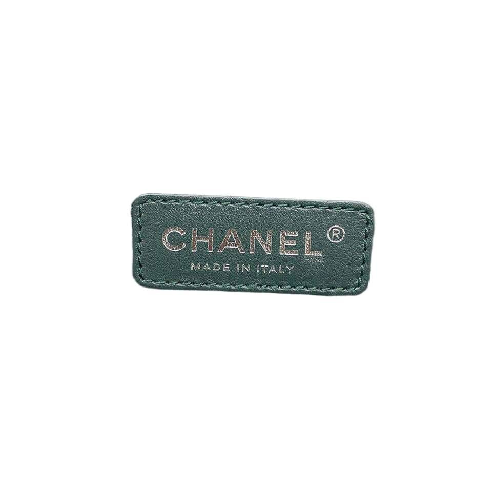 CHANEL Deauville 2WayTote Bag Mouton/Leather Green