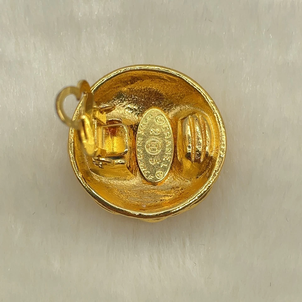 Chanel Matelassé “Melon Pan” Coco Mark Earrings