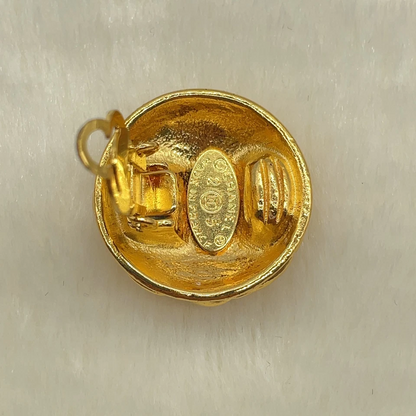 Chanel Matelassé “Melon Pan” Coco Mark Earrings